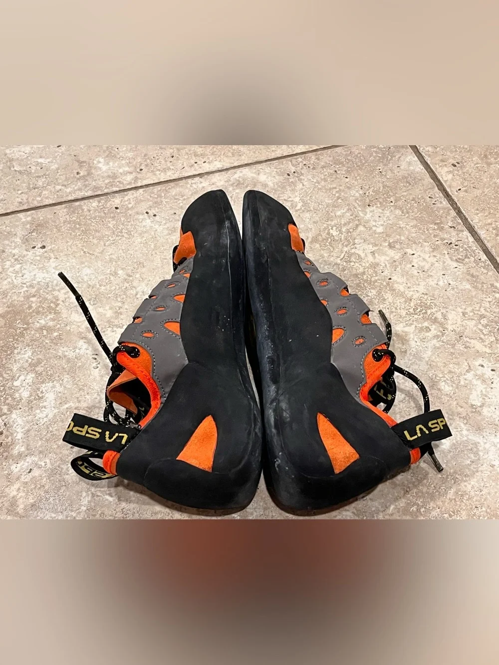 La Sportiva Tarantulace Rock Climbing Shoes Mens Size 10 EU 43 Orange Leather